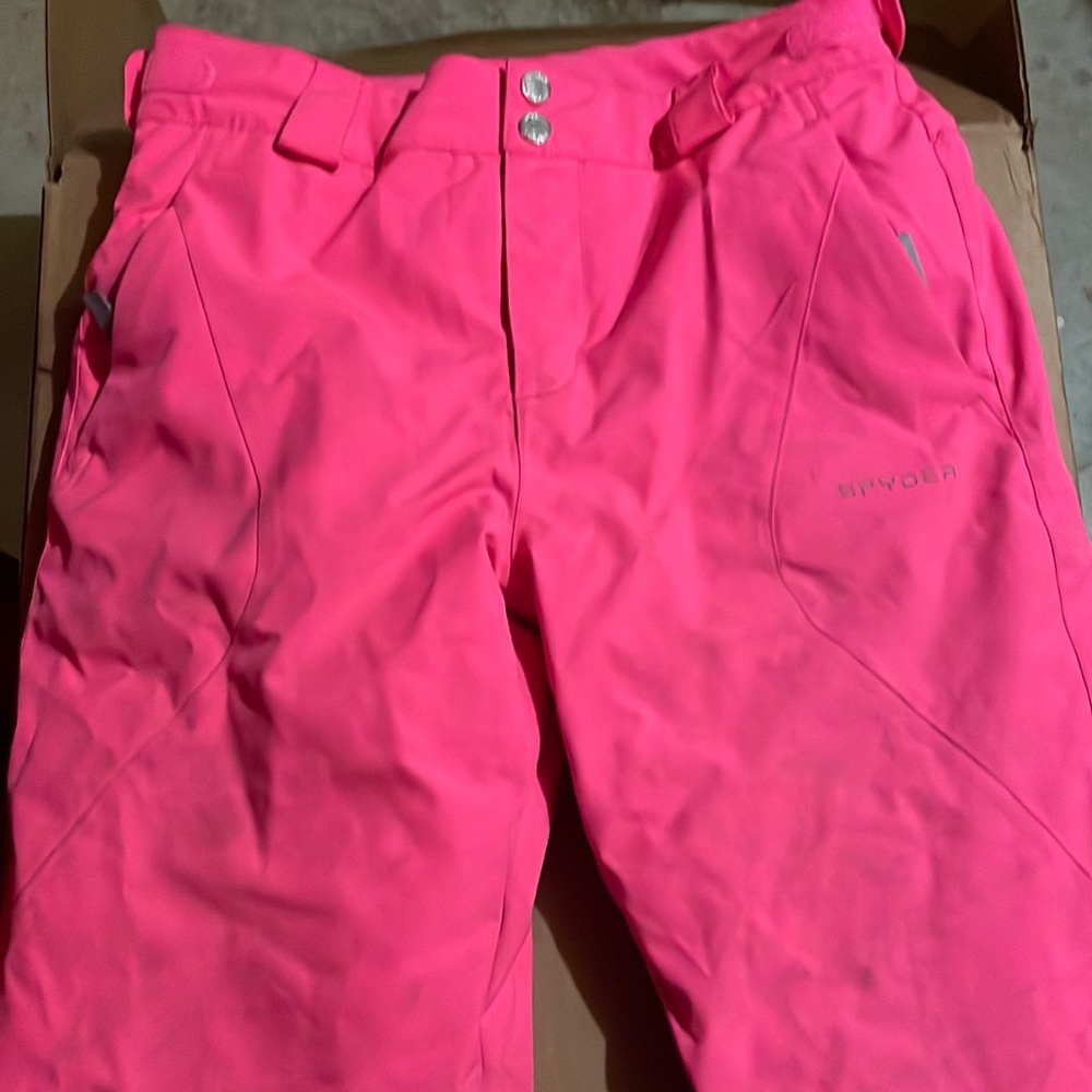 Girls spyder hot pink snowpants